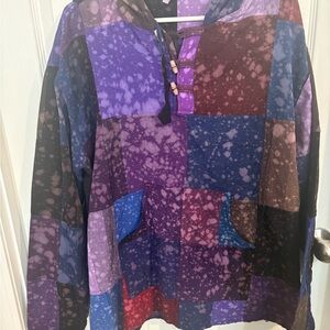 Colorful Patchwork Hoodie Size M